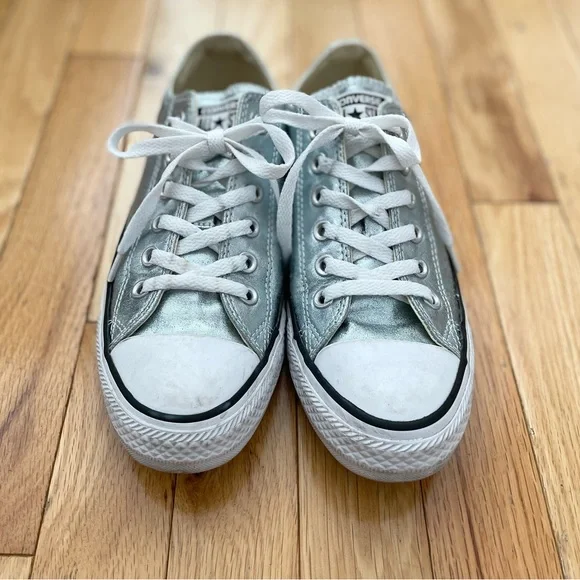 Converse Chuck Taylor All Star Low-top Sneakers Blue Glacier Metallic Sz 7 - Picture 2 of 6